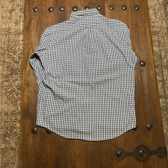 Izod Navy and White Plaid Button-Down Shirt - Picture 2 of 3